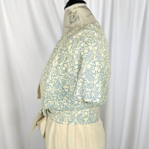 Vintage Gibson Bayh Embroidered Bolero 2 X Small Blue Cream - Picture 7 of 13